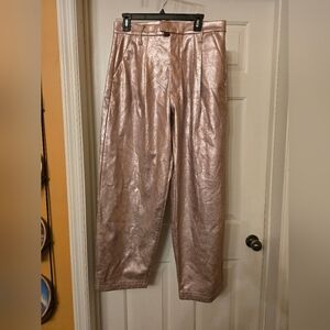 MOTHER Metallic Pink Straight Leg Pants